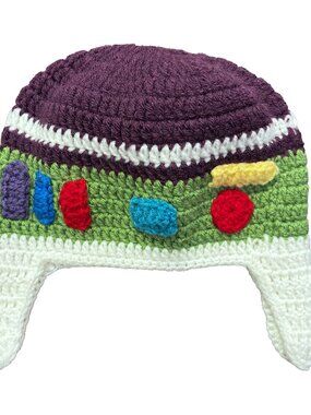 Buzz Lightyear Inspired Crochet Helmet Hat Toy Story Costume Earflap Knit